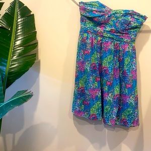 Shoshanna Colourful Sweetheart Cut Strapless Dress